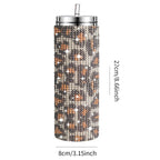 Leopard Print Rhinestone Water Bottle