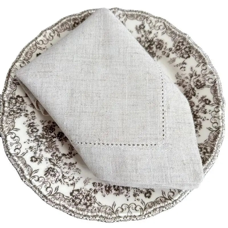 12 Pieces Flax Linen Cloth Napkin