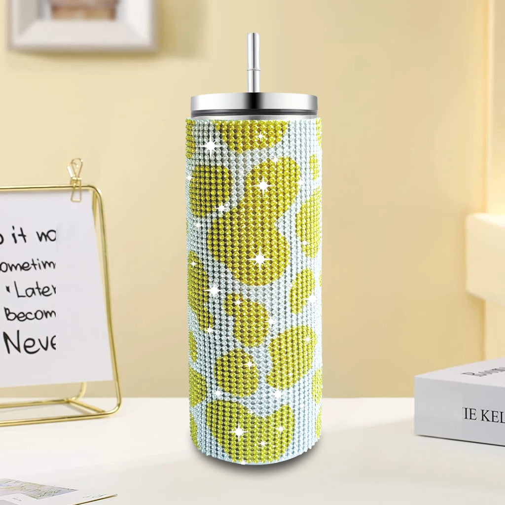 Leopard Print Rhinestone Water Bottle