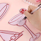 Pink Cocktail-Shaped Name Place Cards