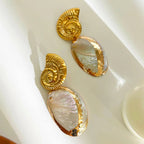 Elegant Gold-Plated Conch Shell Earrings