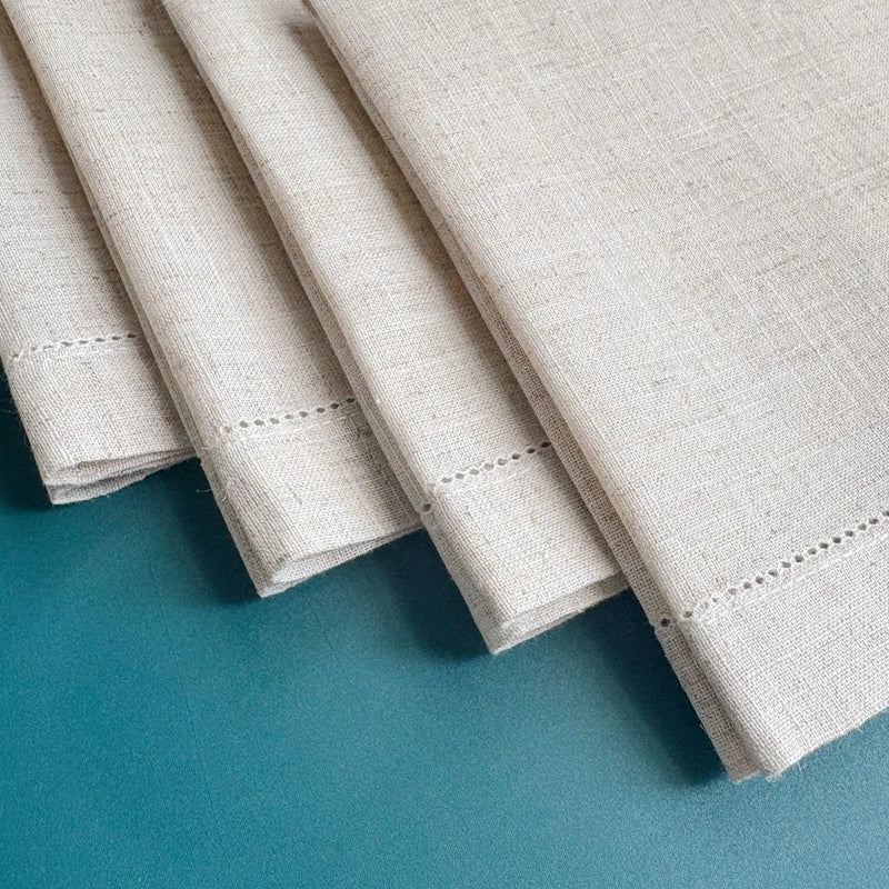 12 Pieces Flax Linen Cloth Napkin