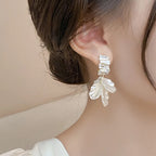Elegant Shell Flower Tassel Earrings